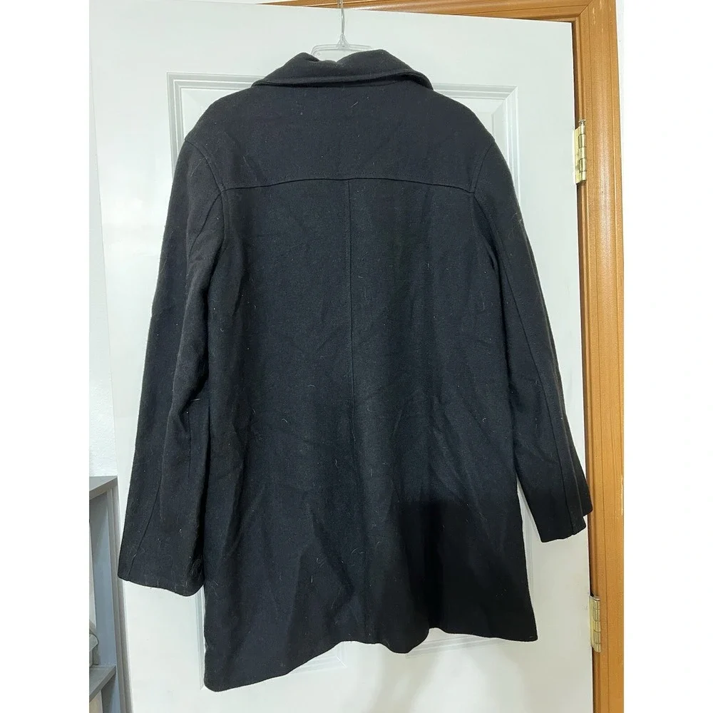 Banana Republic Black Wool Peacoat Coat Mens  Large